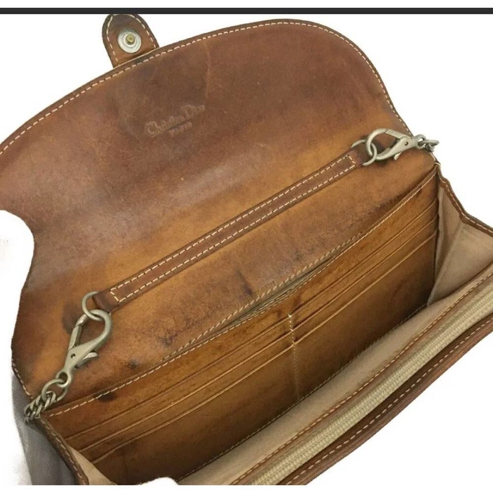 Christian Dior Trotter Canvas Leather Chain Long Bifold Wallet /1A5283 - Picture 6 of 8